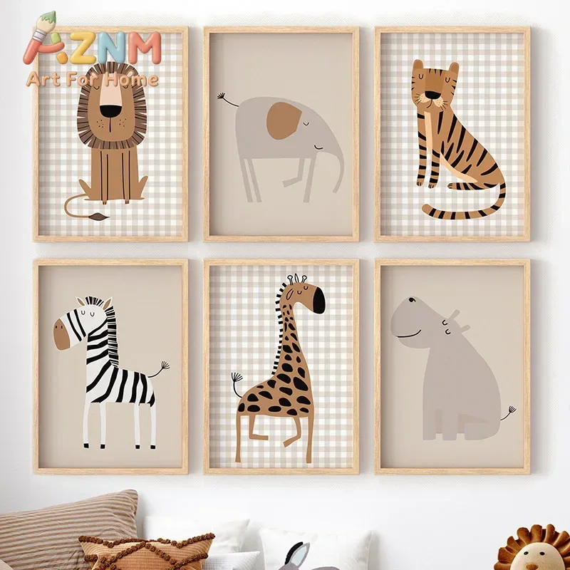 Baby Nursery Jungle - Lion Tiger Elephant Giraffe Jungle Animal