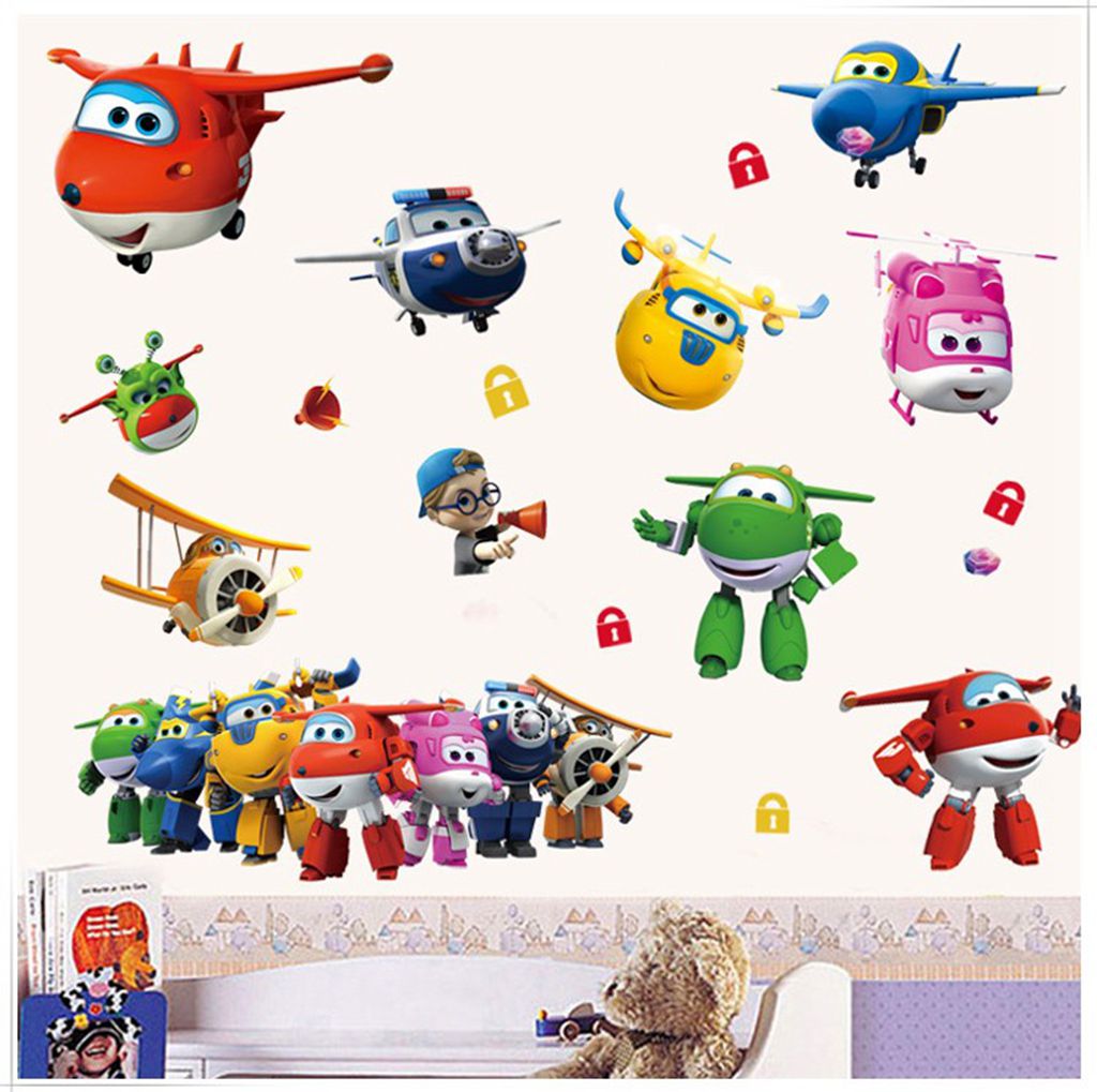 Hot Cartoon Super Wings Deform - огляд і ціна Baby Nursery Wall Stickers
