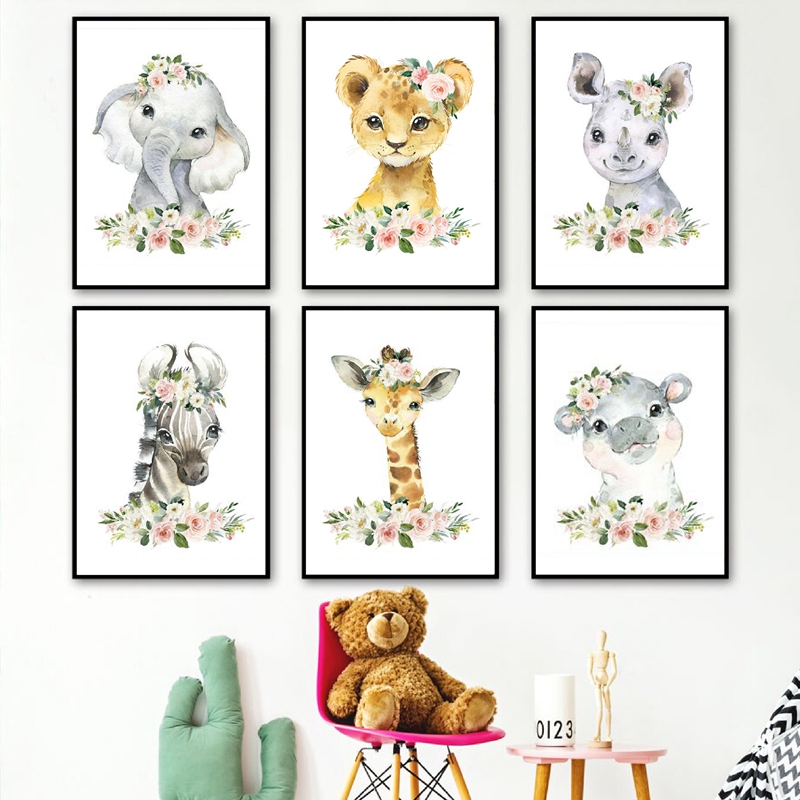 Floral Jungle Animals Canvas P - огляд і ціна Baby Nursery Jungle