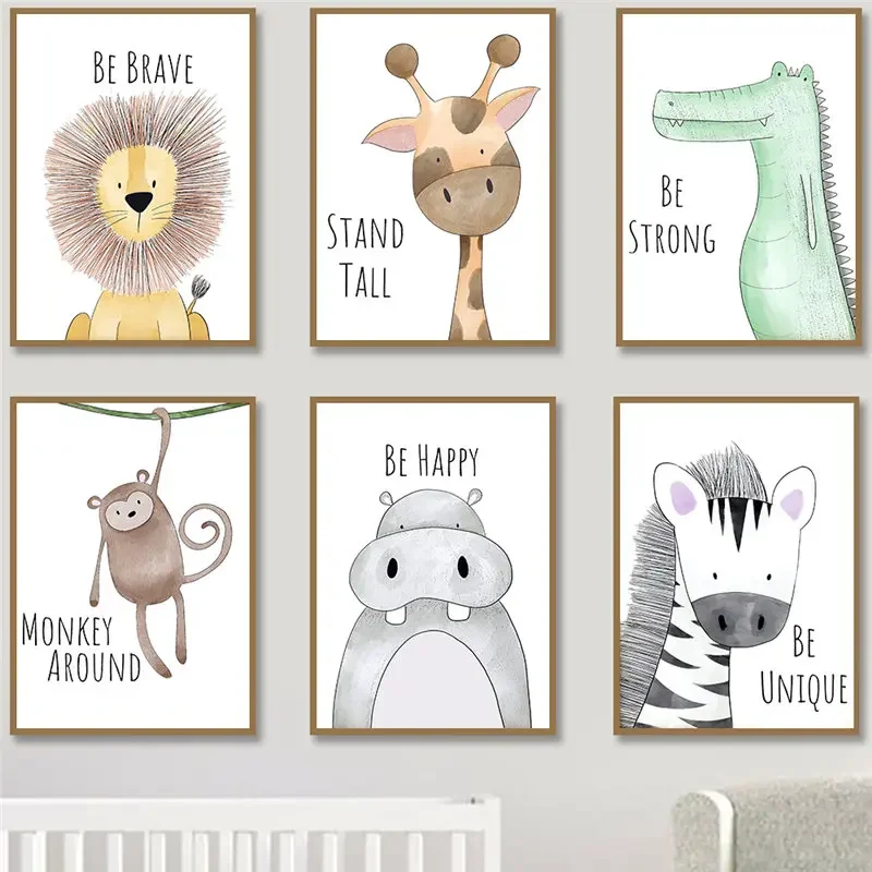 Nursery Wall Art Cute Cartoon  - огляд і ціна Baby Nursery Quotes Wall Art