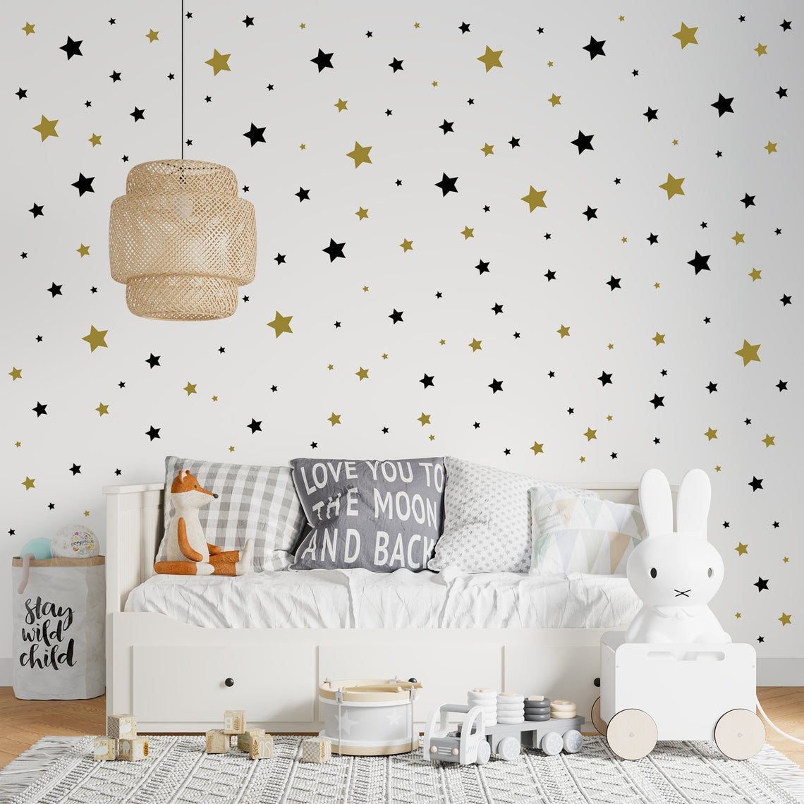 Cartoon 65Pcs Star Wall Sticke - огляд і ціна Baby Nursery Wall Stickers