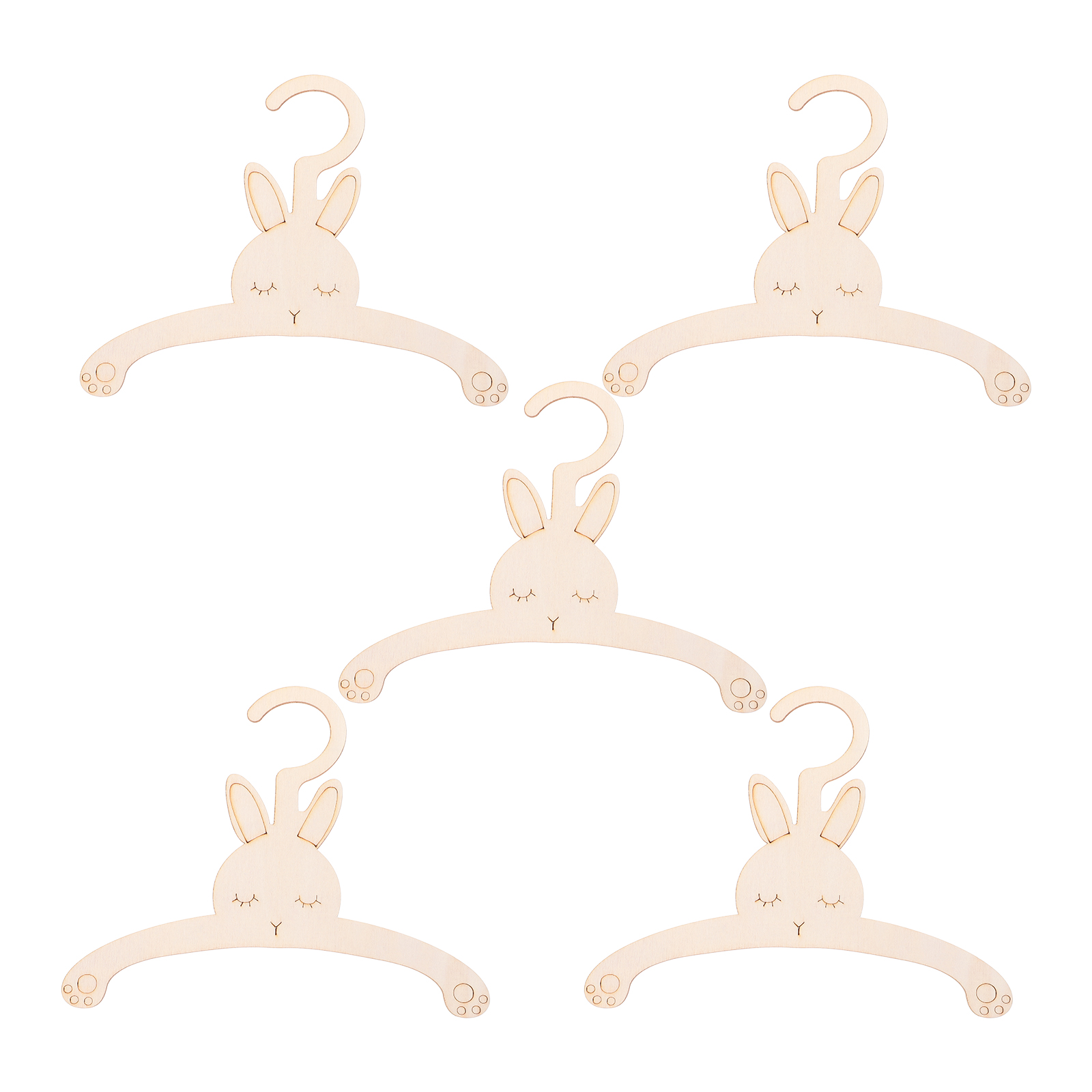 5pcs Wooden Rabbit Hangers Reu - огляд і ціна Baby Nursery Uniform