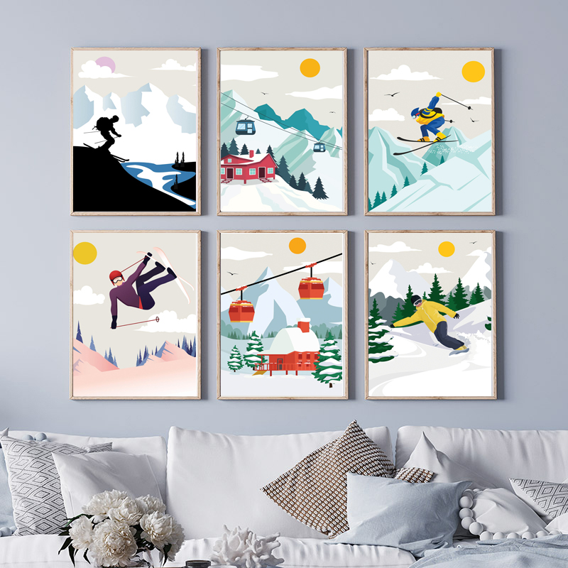 Minimalist Snow Mountain Canva - огляд і ціна Baby Nursery Mountain Theme