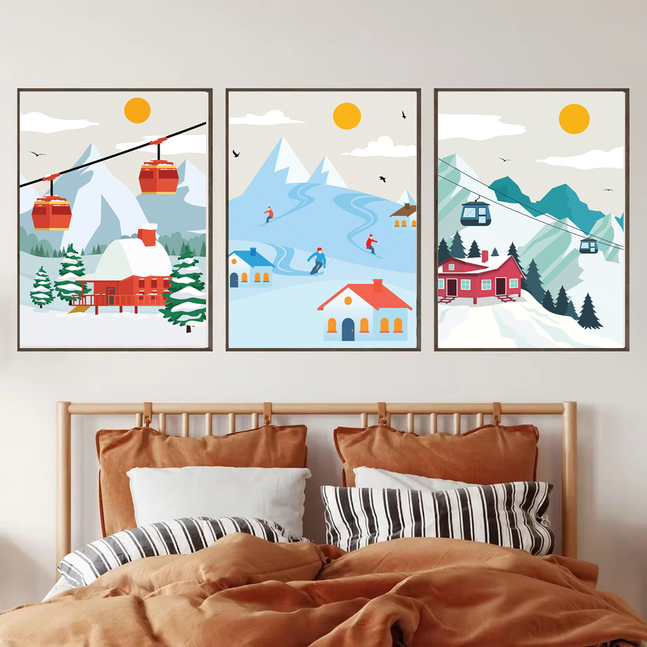 Minimalist Snow Mountain Canva - огляд і ціна Baby Nursery Mountain Theme