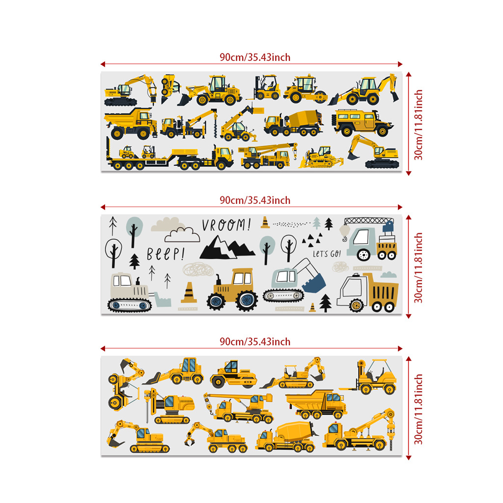 Cartoon Excavator Engineering  - огляд і ціна Baby Nursery Wall Stickers