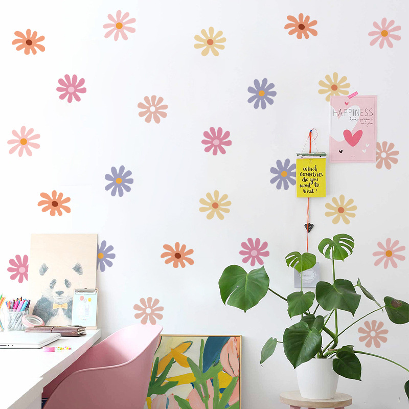 4pcs/set Boho Daisy Flower Wal - огляд і ціна Baby Nursery Wall Stickers