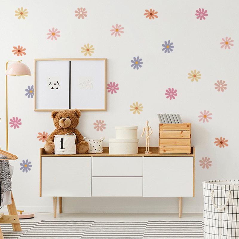4pcs/set Boho Daisy Flower Wal - огляд і ціна Baby Nursery Wall Stickers