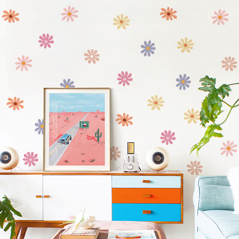 4pcs/set Boho Daisy Flower Wal - огляд і ціна Baby Nursery Wall Stickers