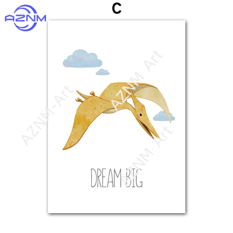 1PC/6PCS Dinosaur Inspirationa - огляд і ціна Baby Nursery Quotes Wall Art