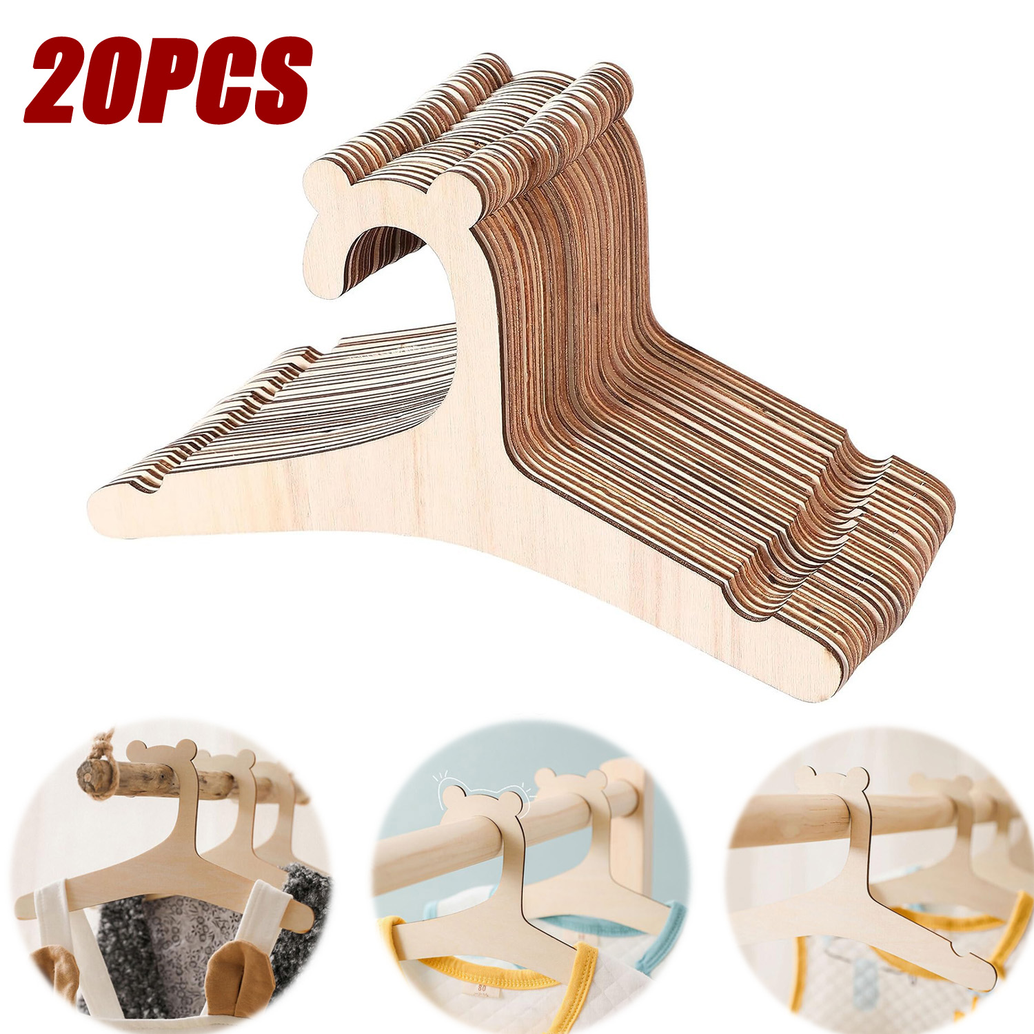 20pcs Baby Clothes Rack Wooden - огляд і ціна Baby Nursery Uniform