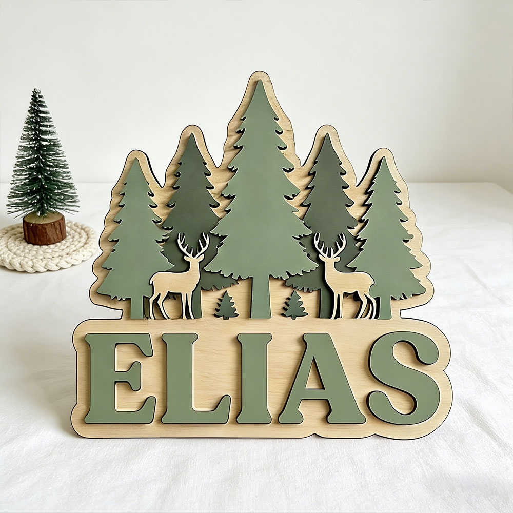 Custom Forest Elk Pine Tree Na - огляд і ціна Baby Nursery Mountain Theme
