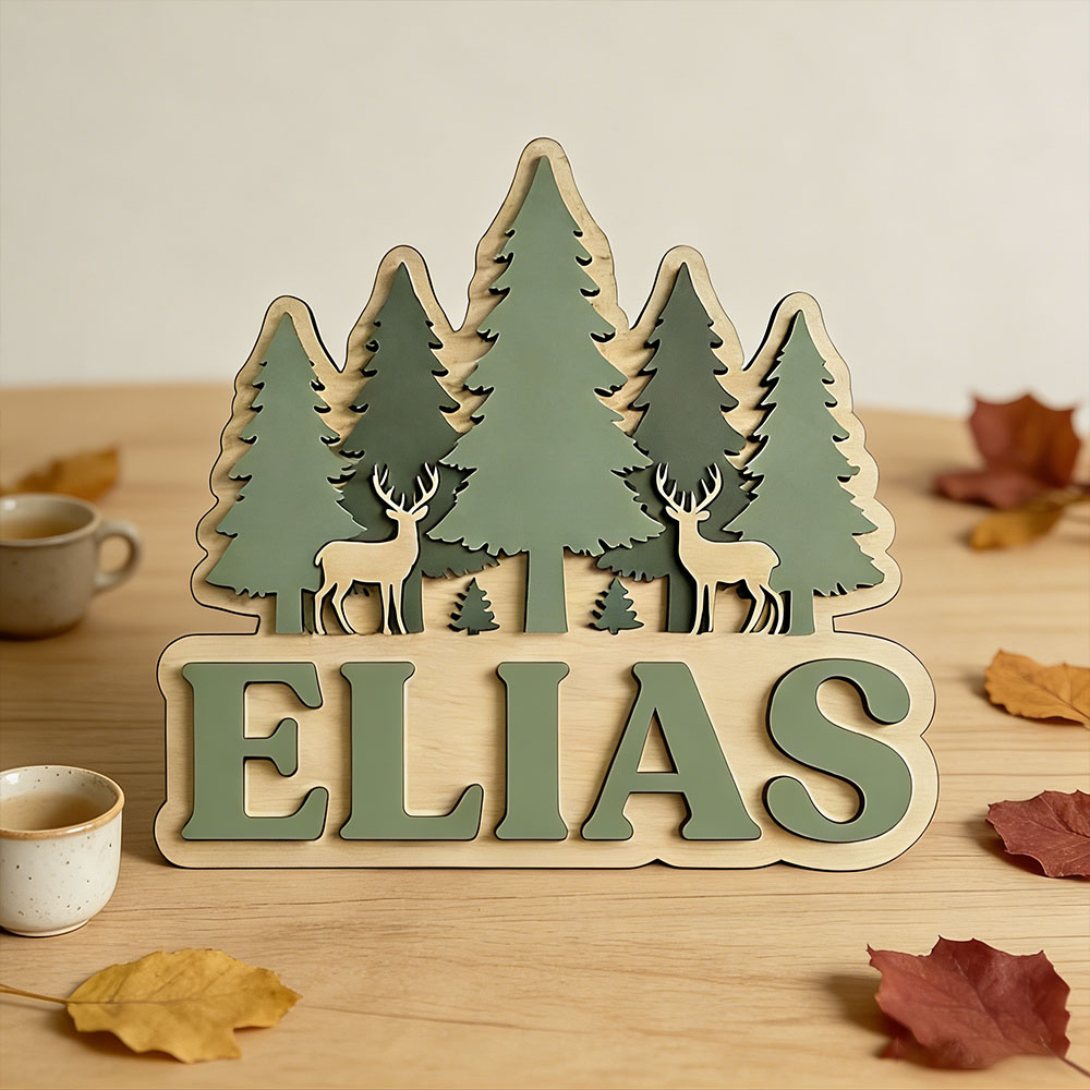 Custom Forest Elk Pine Tree Na - огляд і ціна Baby Nursery Mountain Theme