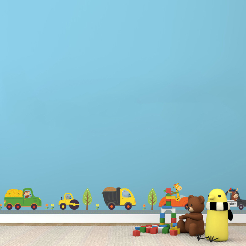 Cartoon Animals Car Wall Stick - огляд і ціна Baby Nursery Wall Stickers