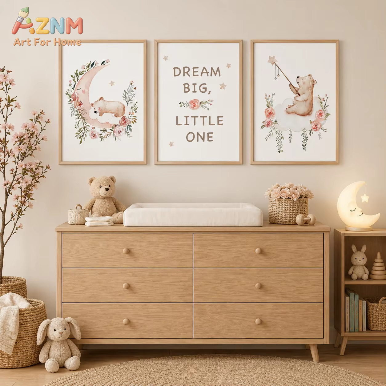 AZNM Nursery Flower Wall Art,  - огляд і ціна Baby Nursery Quotes Wall Art