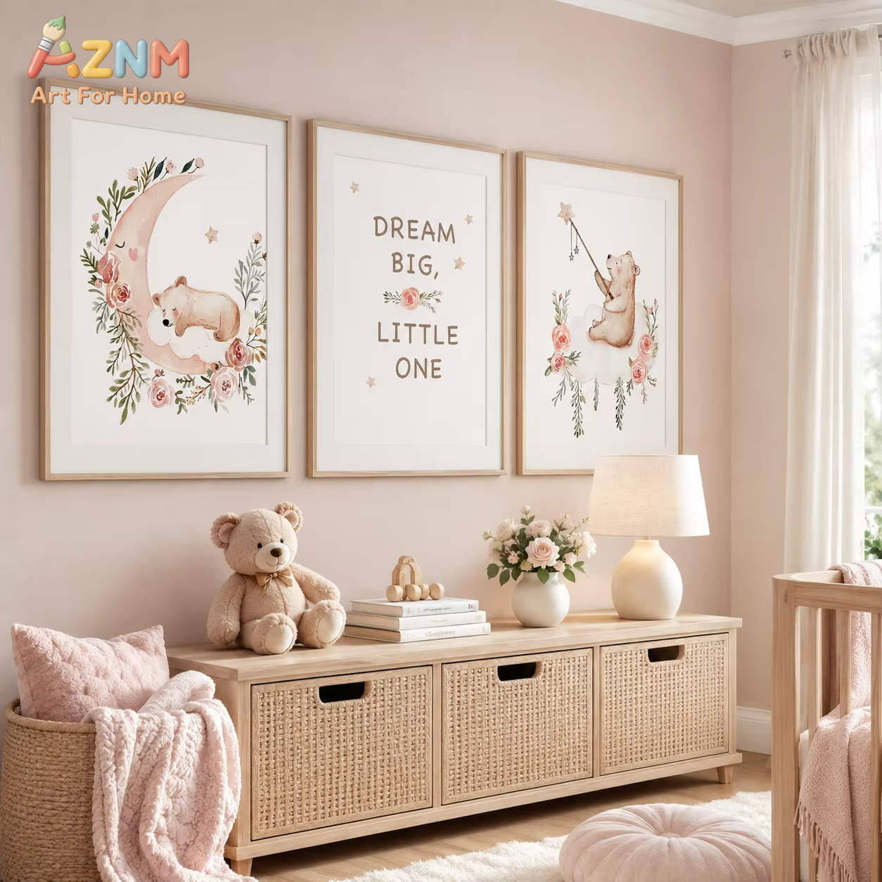 AZNM Nursery Flower Wall Art,  - огляд і ціна Baby Nursery Quotes Wall Art