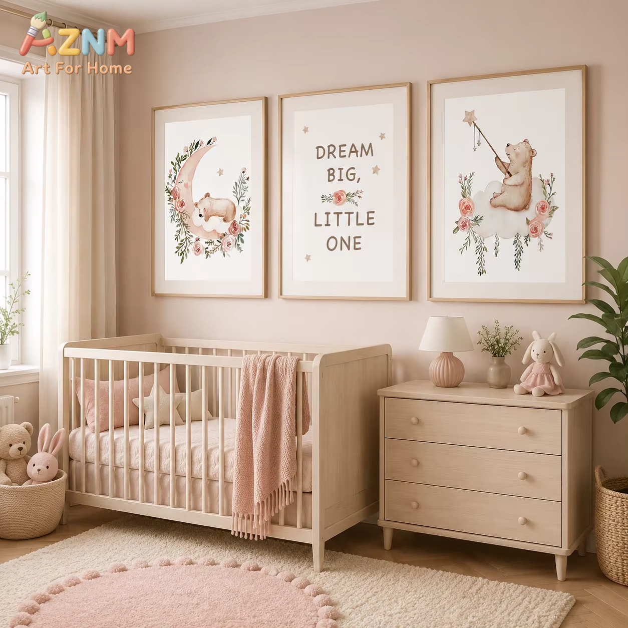 AZNM Nursery Flower Wall Art,  - огляд і ціна Baby Nursery Quotes Wall Art