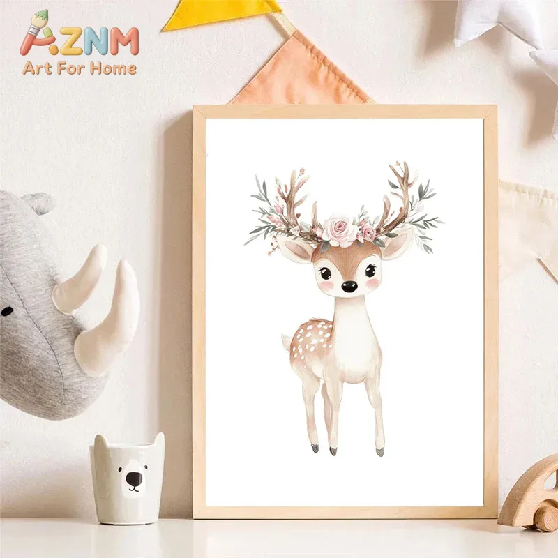 AZNM Watercolor Cute Animal Ca - огляд і ціна Baby Unicorn Nursery