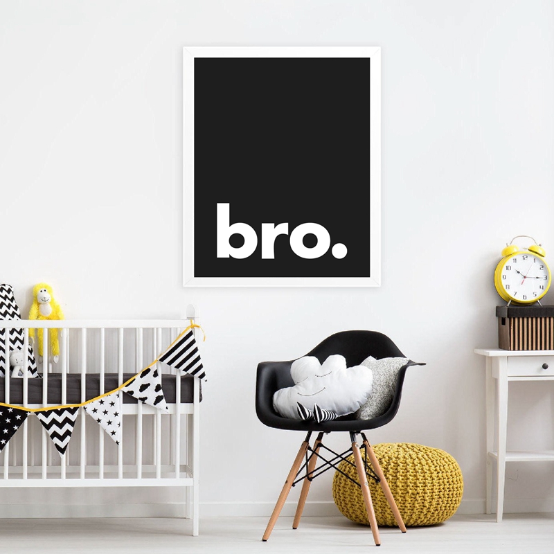 Bro. Print Minimalist Typograp - огляд і ціна Baby Nursery Quotes Wall Art
