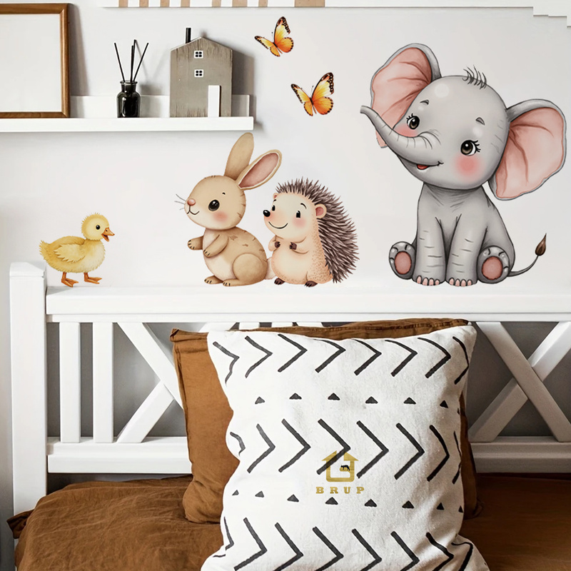 Cartoon Animal Wall Sticker -  - огляд і ціна Baby Nursery Wall Stickers