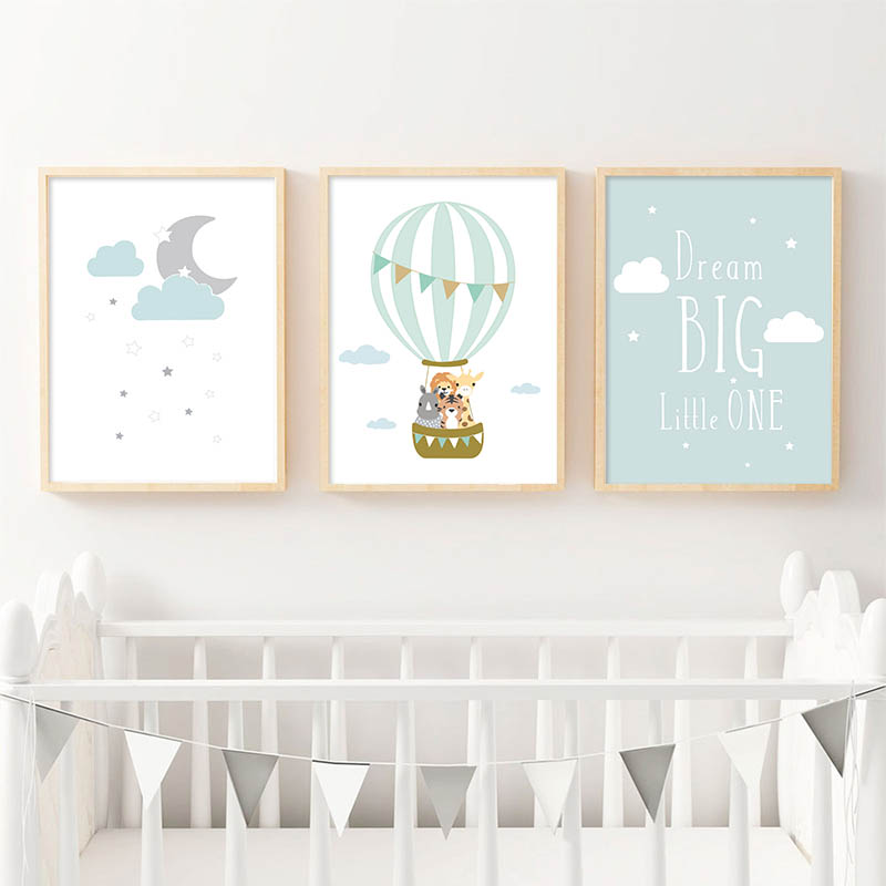 Balloon Moon Nursery Poster Wa - огляд і ціна Baby Nursery Quotes Wall Art