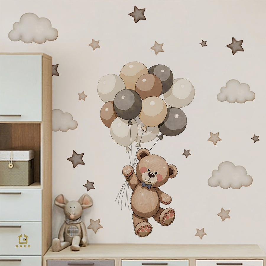 Adorable Teddy Bear Wall Decal - огляд і ціна Baby Nursery Wall Stickers