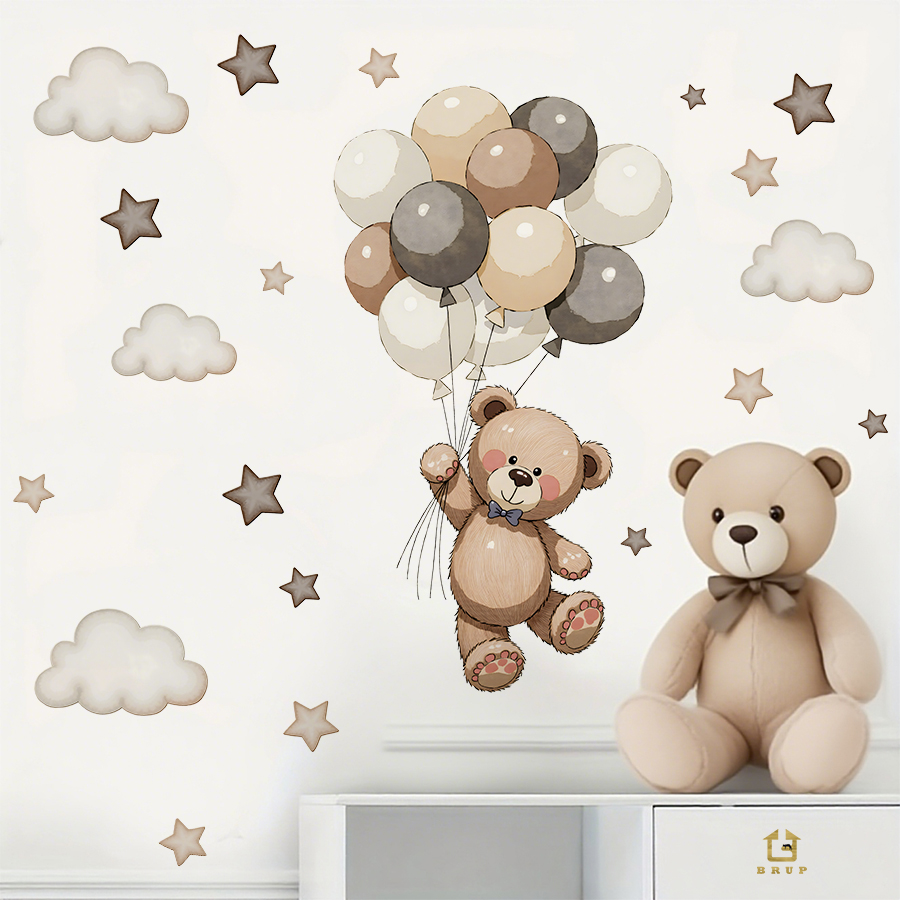 Adorable Teddy Bear Wall Decal - огляд і ціна Baby Nursery Wall Stickers