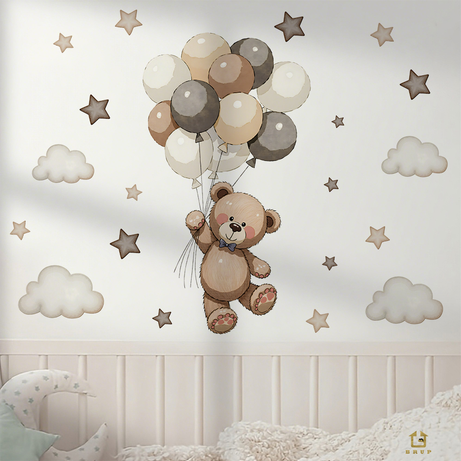 Adorable Teddy Bear Wall Decal - огляд і ціна Baby Nursery Wall Stickers