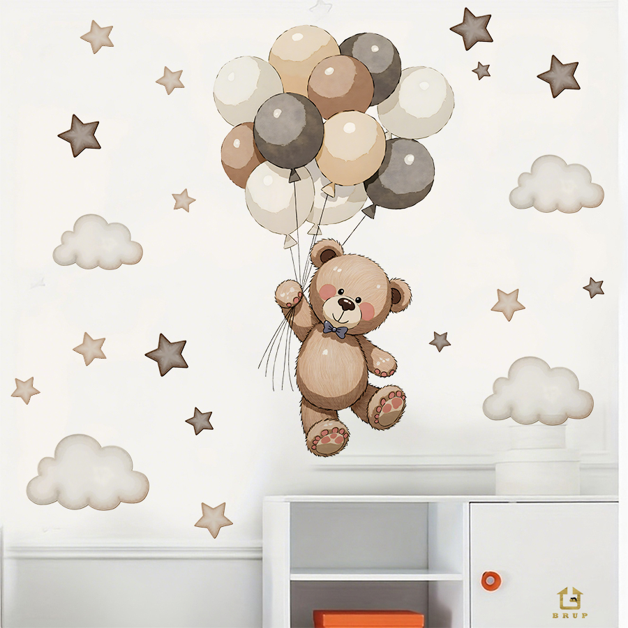 Adorable Teddy Bear Wall Decal - огляд і ціна Baby Nursery Wall Stickers