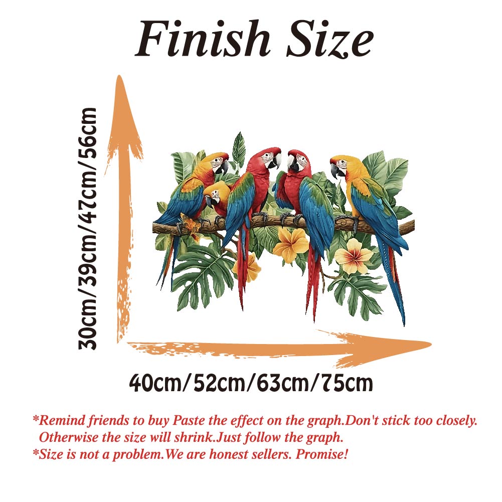 3Pcs Parrots on Branch Wall St - огляд і ціна Baby Nursery Wall Stickers
