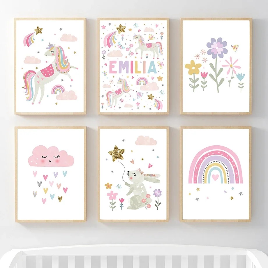 Rainbow Cloud Flower Nursery P - огляд і ціна Baby Unicorn Nursery