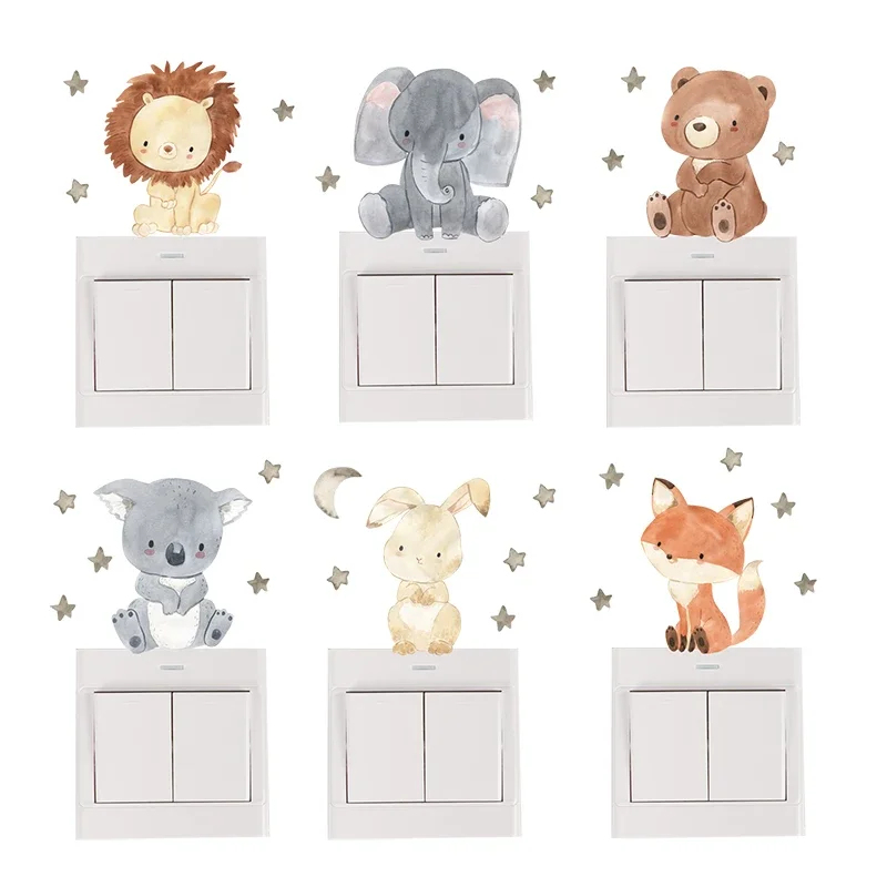 1/2/4/6set Cartoon Animals Wal - огляд і ціна Baby Nursery Wall Stickers
