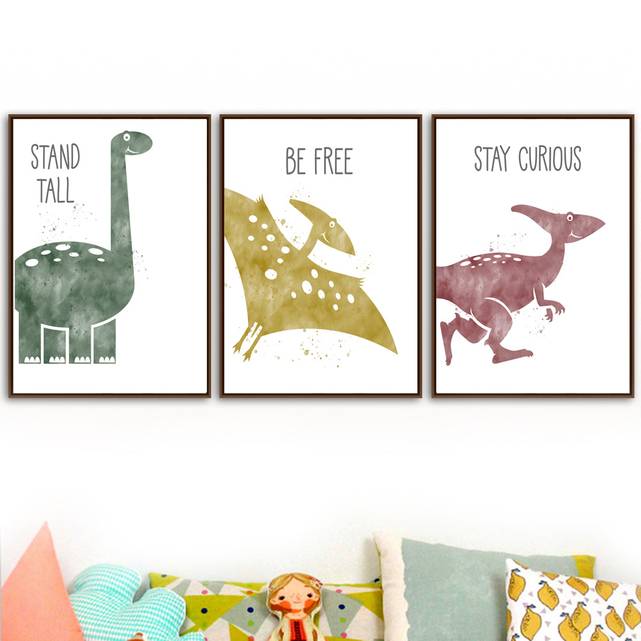 Cute Dinosaur Cartoon Animal Q - огляд і ціна Baby Nursery Quotes Wall Art