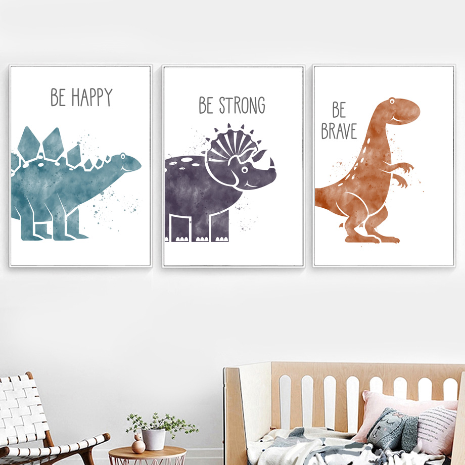 Cute Dinosaur Cartoon Animal Q - огляд і ціна Baby Nursery Quotes Wall Art